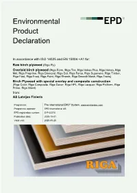Environmental Product Declaration