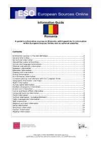 Information Guide Romania