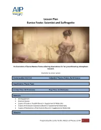Lesson Plan Eunice Foote: Scientist and Suffragette