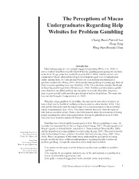 The Perceptions of Macao Undergraduates Regarding Help Websites for Problem Gambling