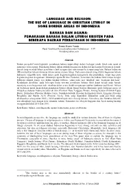 The Use of Language in Christian Liturgy in Some Border Areas of Indonesia