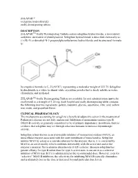 ZELAPAR™ (Selegiline Hydrochloride) Orally Disintegrating Tablets