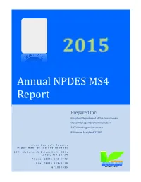 Annual NPDES MS4 Report 2015