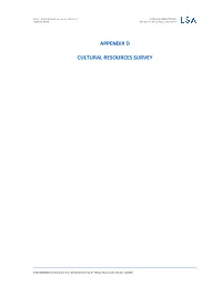 Appendix D Cultural Resources Survey