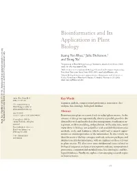 Bioinformatics and Its Applications in Plant Biology