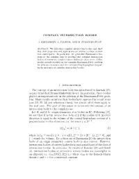 Complex Intersection Bodies