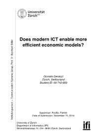 Does Modern ICT Enable More Efficient Economic Models? Of