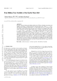 Four Billion Year Stability of the Earth-Mars Belt