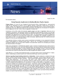 Husky Expands Lloydminster to Hardisty Mainline Pipeline System