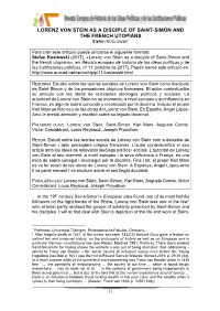 LORENZ VON STEIN AS a DISCIPLE of SAINT-SIMON and the FRENCH UTOPIANS Stefan KOSLOWSKI*