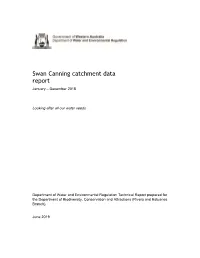Swan Canning Catchment Data Report January – December 2018