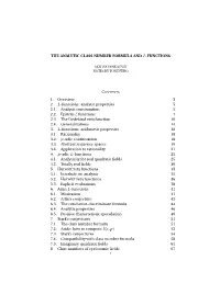 THE ANALYTIC CLASS NUMBER FORMULA and L-FUNCTIONS 1. Overview 3 2. L-Functions: Analytic Properties 5 2.1. Analytic Continuation