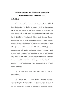 The Hon'ble Sri Justice Ramesh Ranganathan