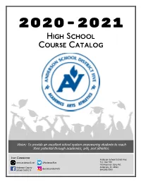 2020-2021 High School Course Catalog
