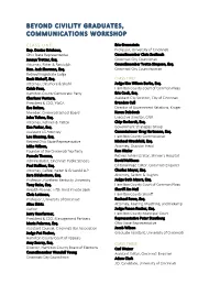 Beyond Civility Graduates, Communications Workshop