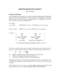 Buffers and Buffer Capacity