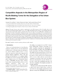 Competitive Aspects in the Metropolitan Region of Recife Bidding Terms for the Delegation of Its Urban Bus System