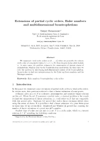 Extensions of Partial Cyclic Orders, Euler Numbers and Multidimensional Boustrophedons