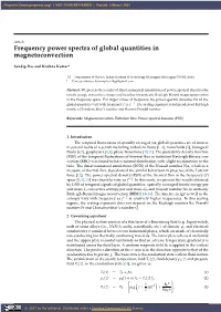 Frequency Power Spectra of Global Quantities in Magnetoconvection