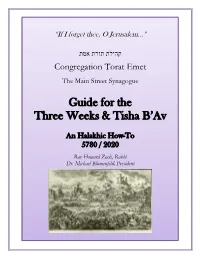 Guide for the Three Weeks & Tisha B'av