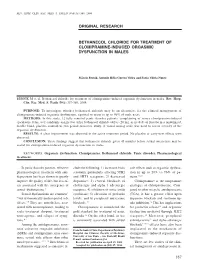 Original Research Bethanecol Chloride for Treatment of Clomipramine