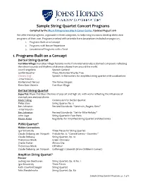 Sample String Quartet Concert Programs