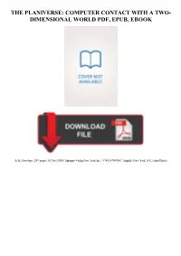 The Planiverse: Computer Contact with a Two- Dimensional World Pdf, Epub, Ebook