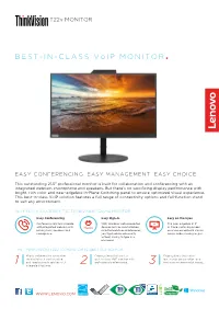 Thinkvision T22v-10 Datasheet