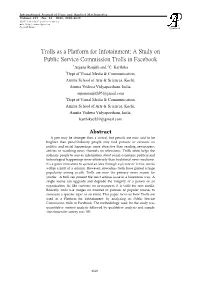 A Study on Public Service Commission Trolls in Facebook 1Anjana Ranjith and 2C