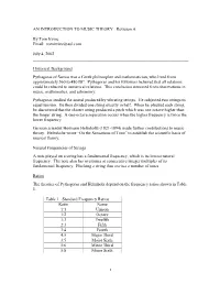 AN INTRODUCTION to MUSIC THEORY Revision A