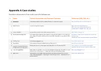Appendix a Case Studies