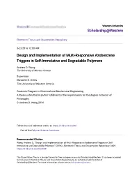Design and Implementation of Multi-Responsive Azobenzene Triggers in Self-Immolative and Degradable Polymers