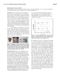 Elastic Properties of Iron Meteorites. Nikolay Dyaur1, Robert R. Stewart1, and Martin Cassidy1, 1University of Houston, Science