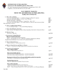 May Priests' Mailing from the Archdiocese Of