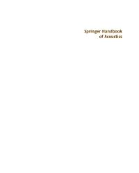 Springer Handbook of Acoustics