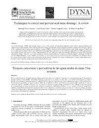 Techniques to Correct and Prevent Acid Mine Drainage: a Review