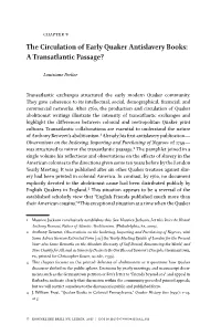 The Circulation of Early Quaker Antislavery Books: a Transatlantic Passage?