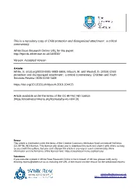 Child Protection and Disorganized Attachment : a Critical Commentary
