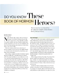 DO YOU Knowthese BOOK of Mormonheroes?