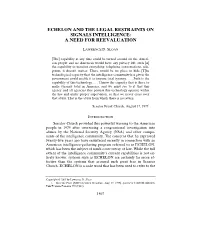 Echelon and the Legal Restraints on Signals Intelligence: a Need for Reevaluation