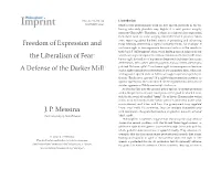 Freedom of Expression and the Liberalism of Fear