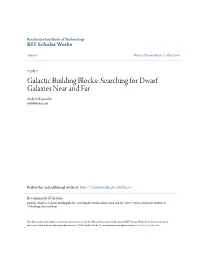 Galactic Building Blocks: Searching for Dwarf Galaxies Near and Far Andrew Lipnicky Awl6964@Rit.Edu