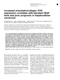 Increased Endostatin/Collagen XVIII Expression Correlates with Elevated VEGF Level and Poor Prognosis in Hepatocellular Carcinoma