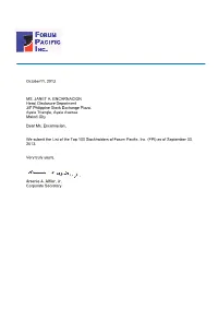 October11, 2013 MS. JANET A. ENCARNACION Head, Disclosure