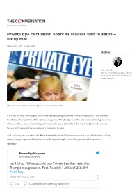 Private Eye Circulation Soars As Readers Turn to Satire Â•ﬁ Funny