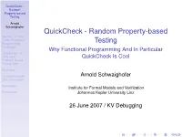 Quickcheck - Random Property-Based Testing