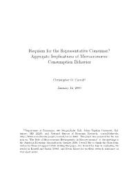 Requiem for the Representative Consumer? Aggregate Implications of Microeconomic Consumption Behavior