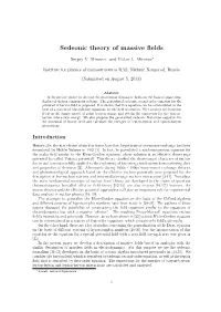 Sedeonic Theory of Massive Fields