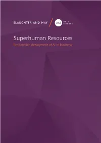 Superhuman Resources Responsible Deployment of AI in Business 2 Superhuman Resources Foreword