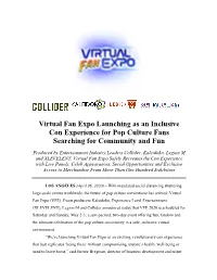 Virtual Fan Expo Launching As an Inclusive Con Experience for Pop Culture Fans Searching for Community and Fun